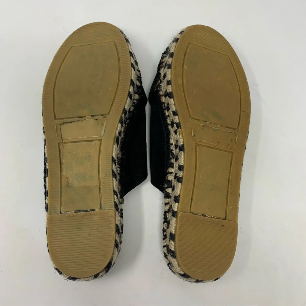 Free People Tuscan Espadrille Black Suede Slip-on Sandals Size 6 - 6.5, EU 37
